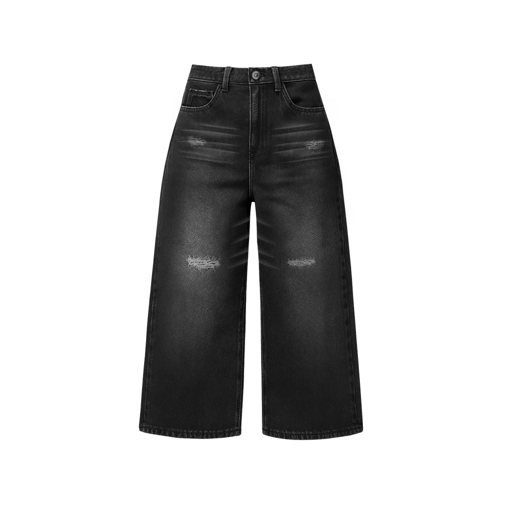 BLACK JEAN FRAYED
