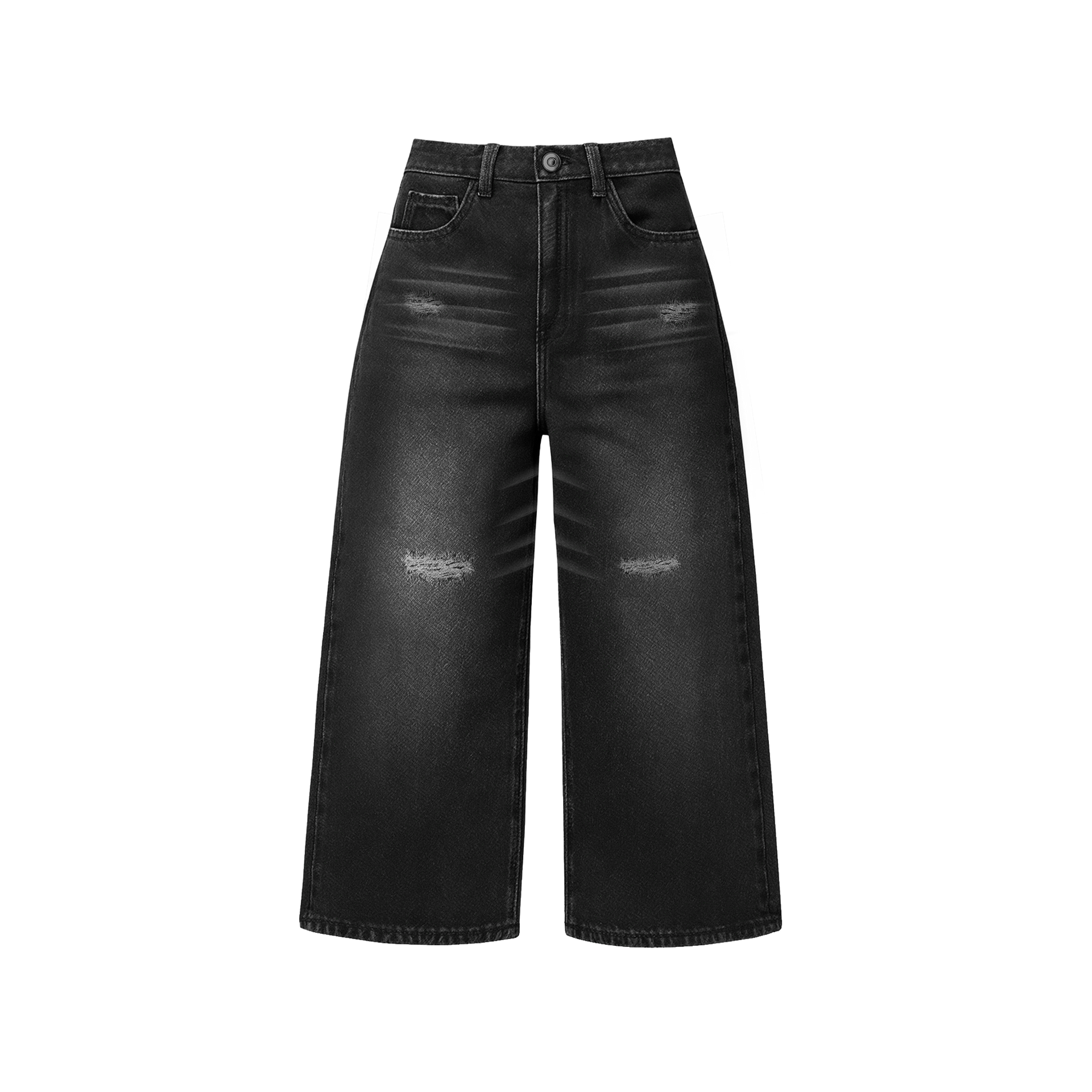 BLACK JEAN FRAYED