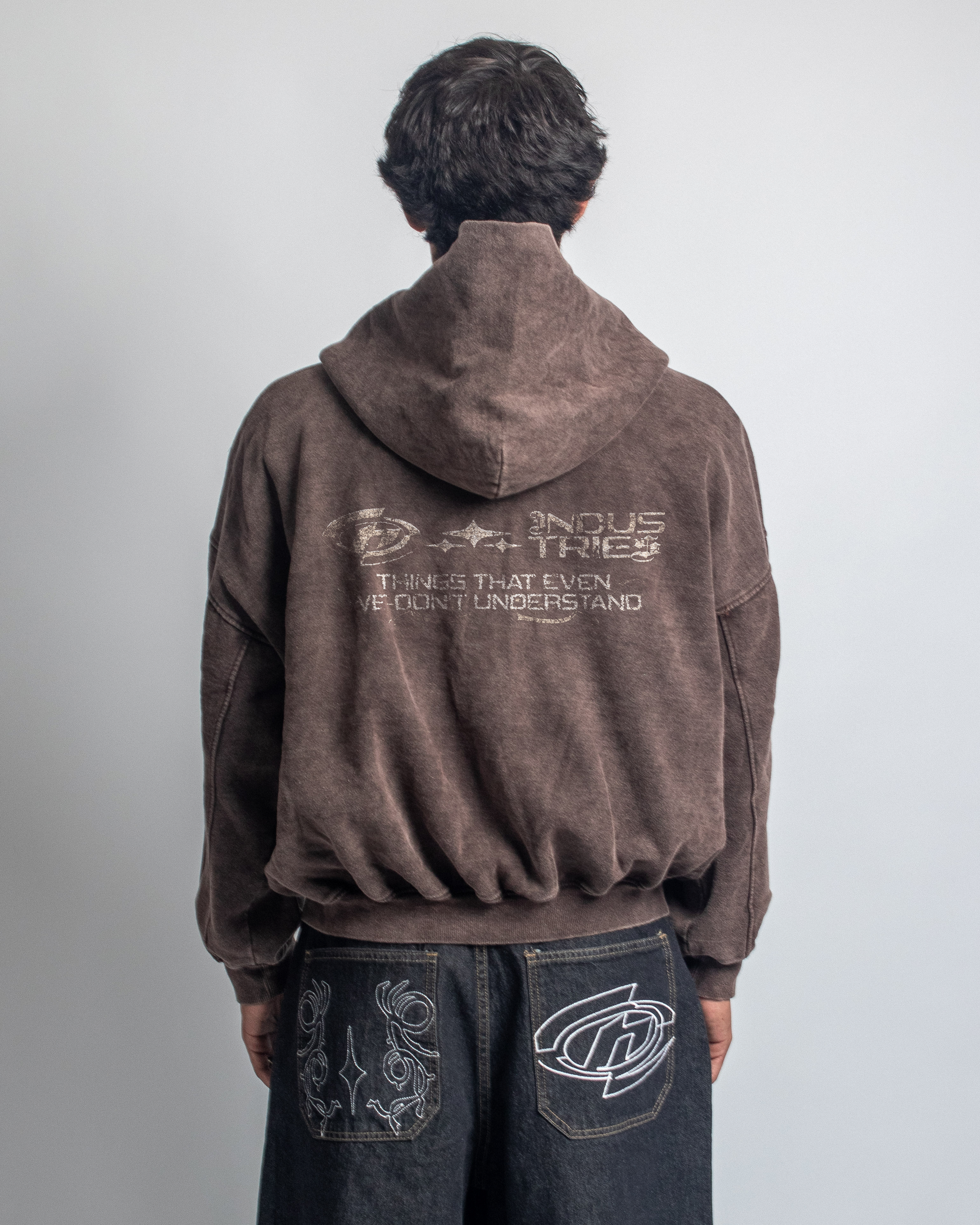 DOBLE ZIP HOODIE BROWN UNDERSTAND