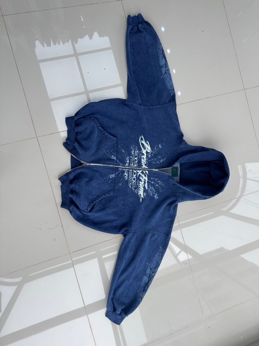 DOBLE ZIP HOODIE BLUE BREAK FRAME
