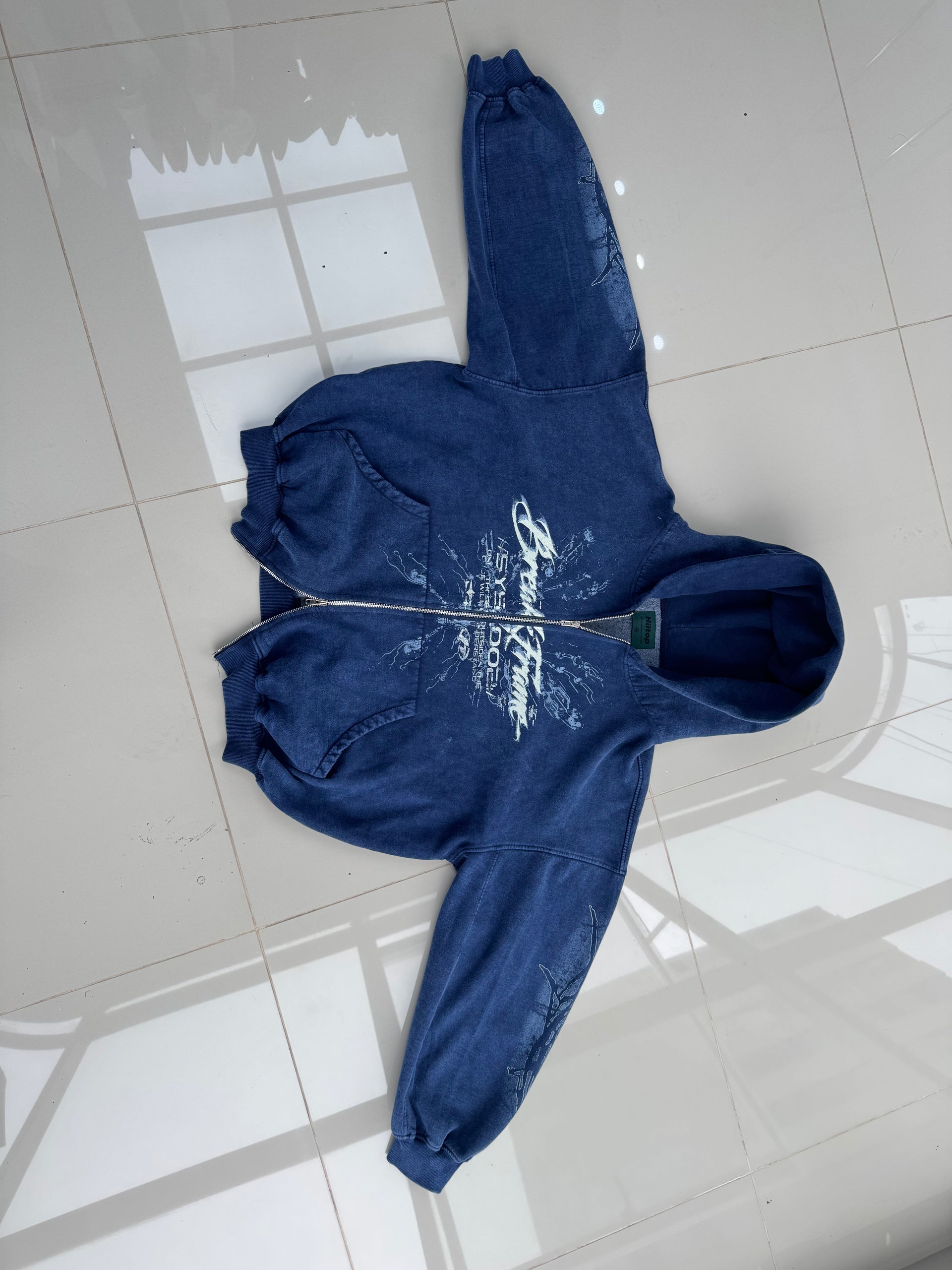 DOBLE ZIP HOODIE BLUE BREAK FRAME