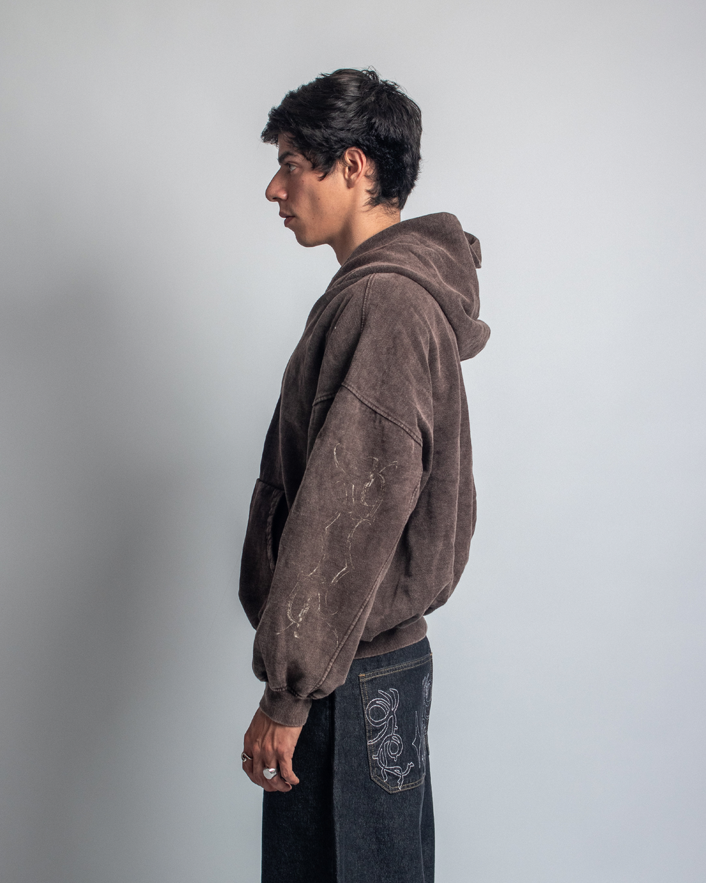 DOBLE ZIP HOODIE BROWN UNDERSTAND