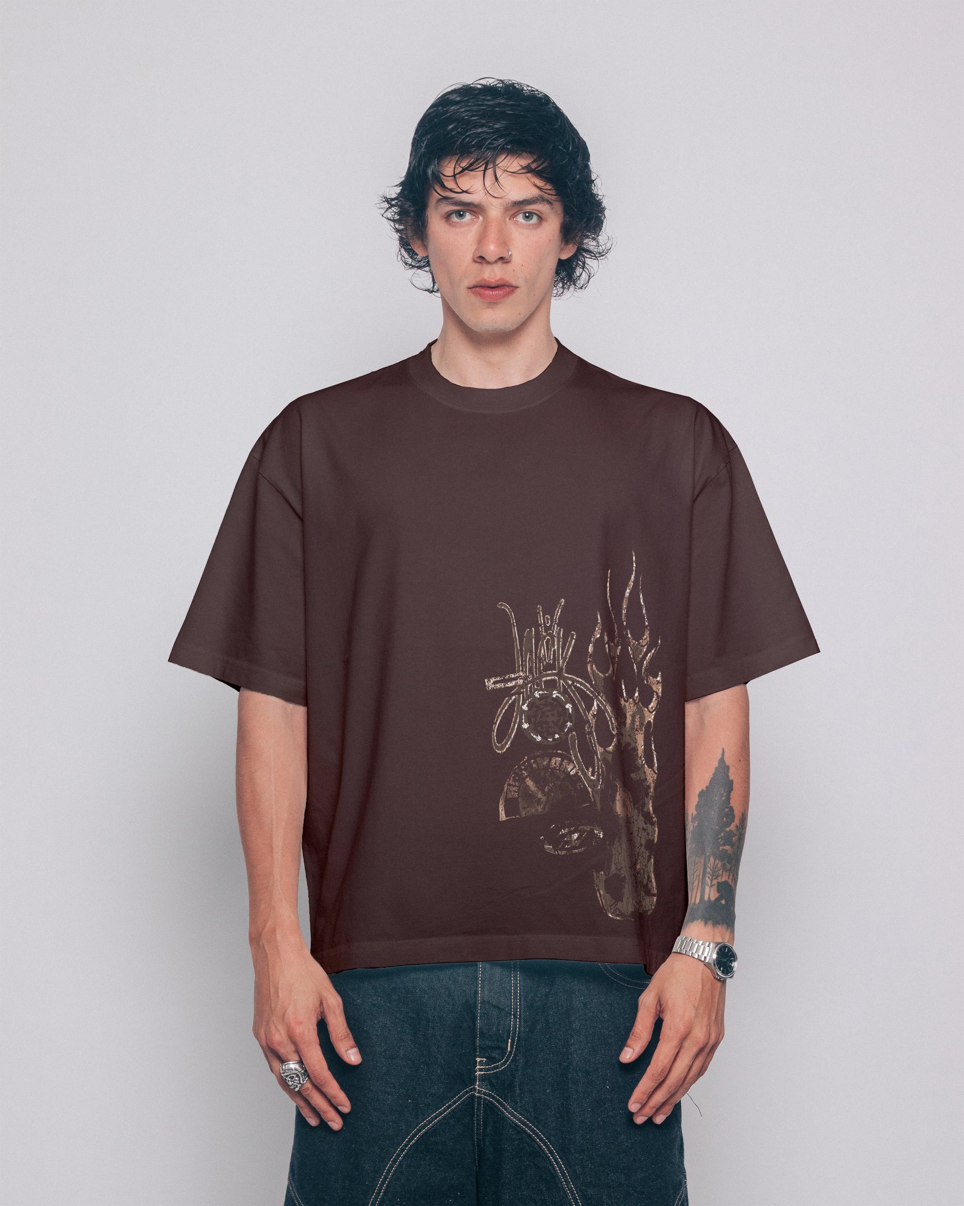 T-SHIRT BROWN FIRE