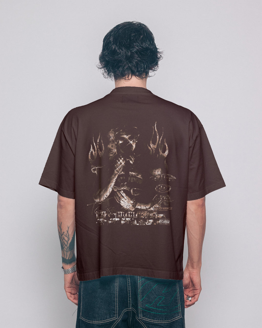 T-SHIRT BROWN FIRE