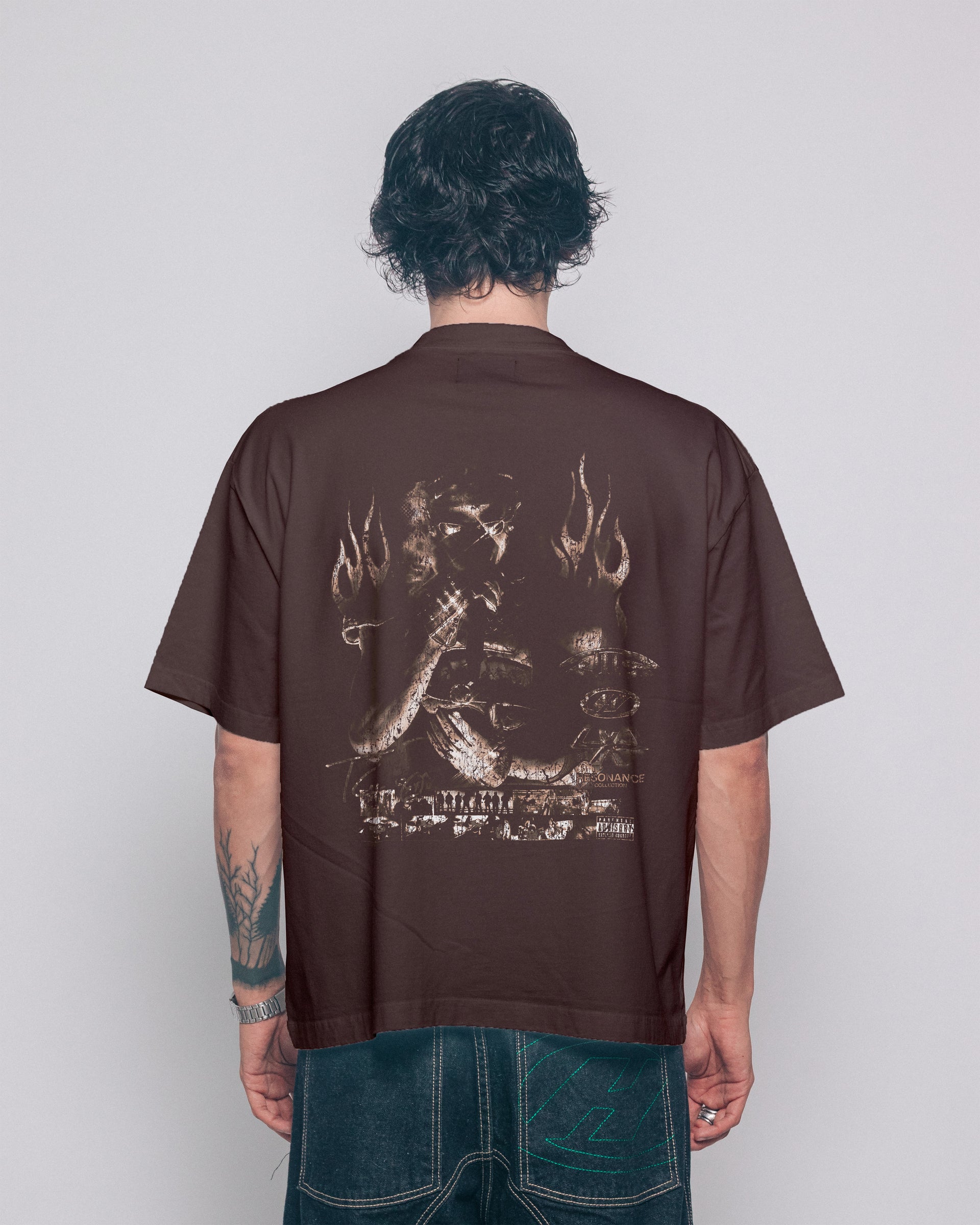 T-SHIRT BROWN FIRE