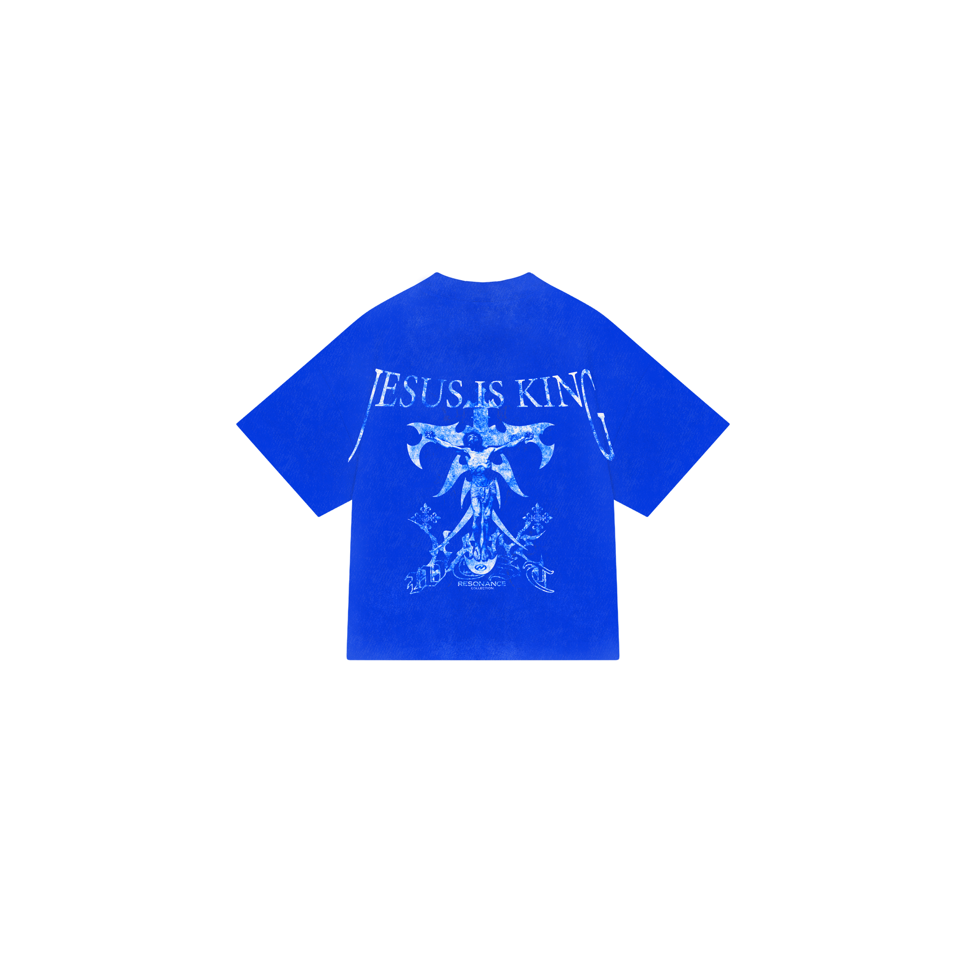 T-SHIRT JESUS IS KING BLUE