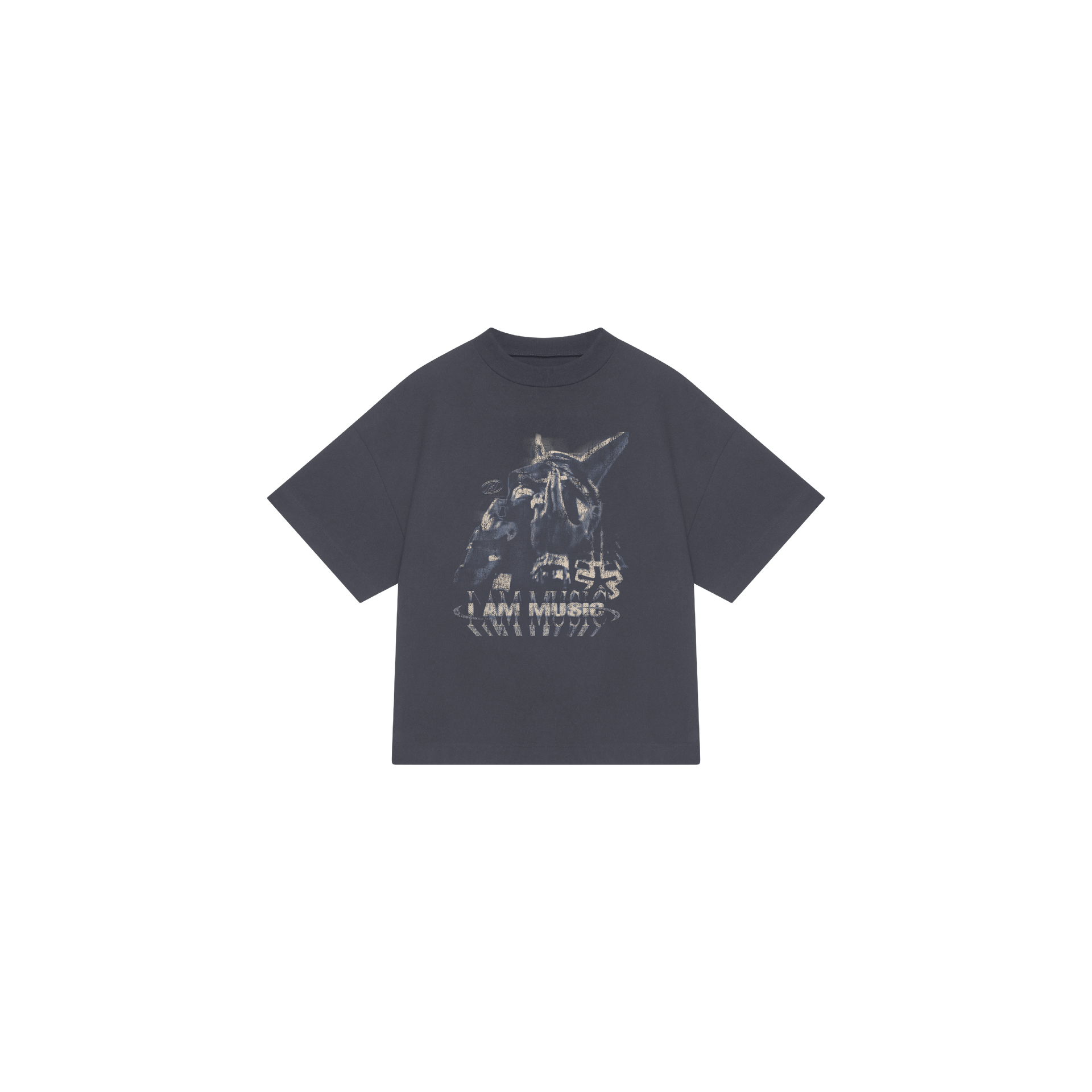 T-SHIRT I AM MUSIC CHARCOL