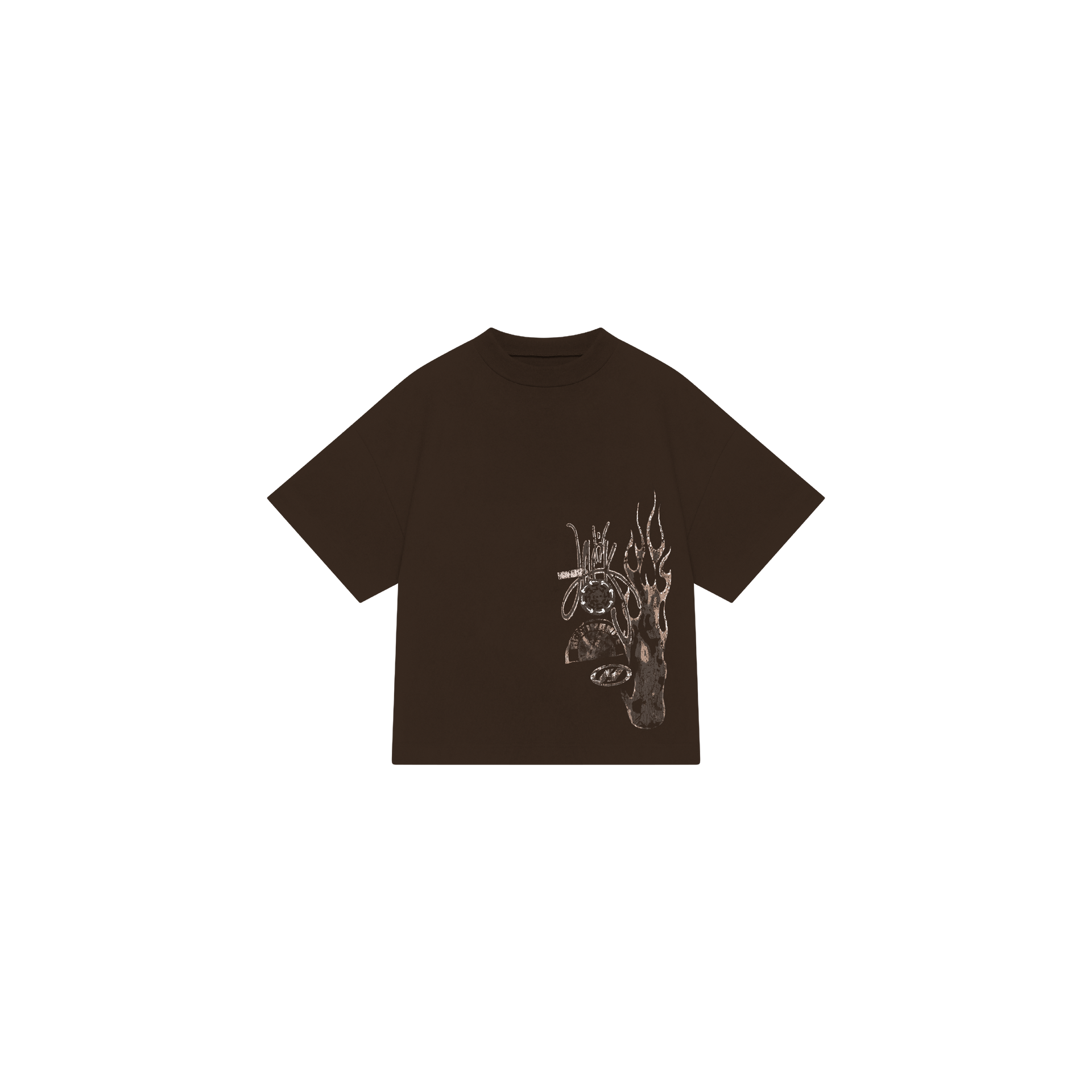 T-SHIRT BROWN FIRE