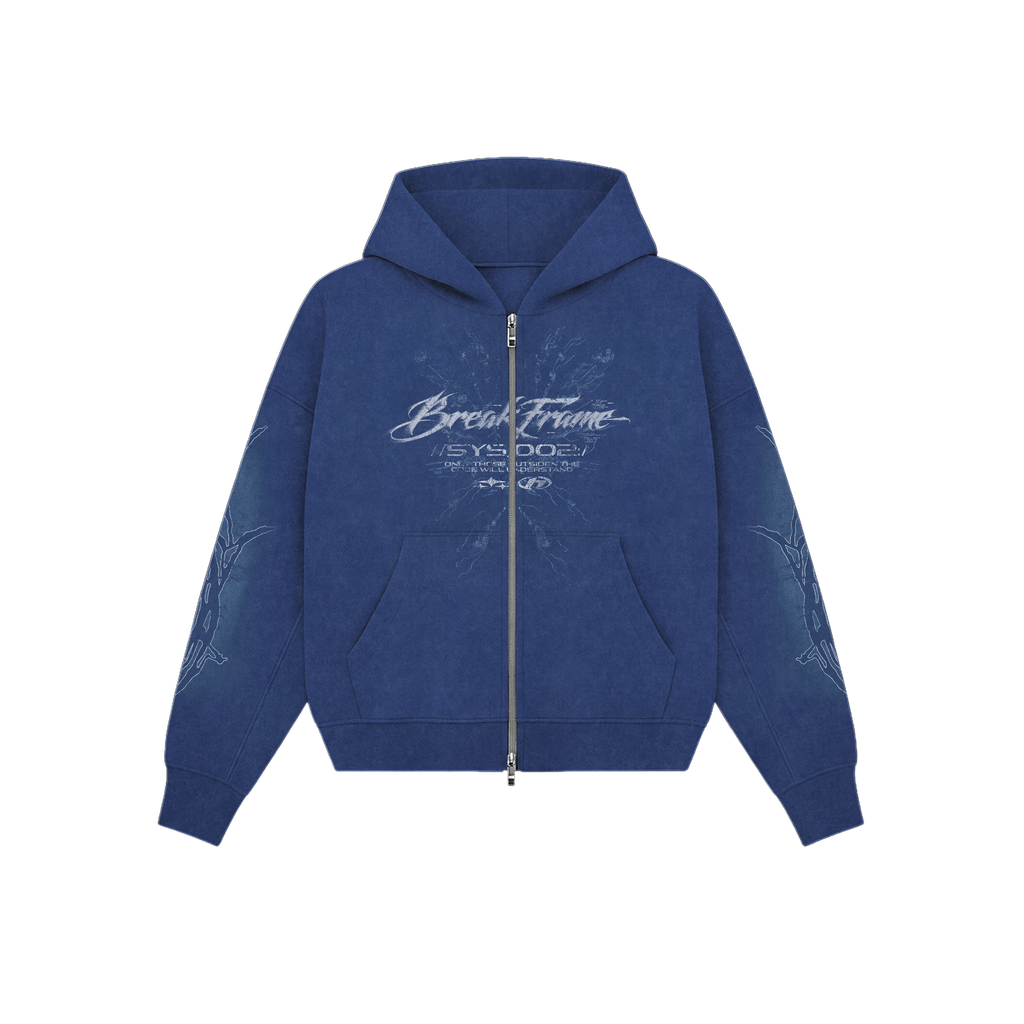 DOBLE ZIP HOODIE BLUE BREAK FRAME