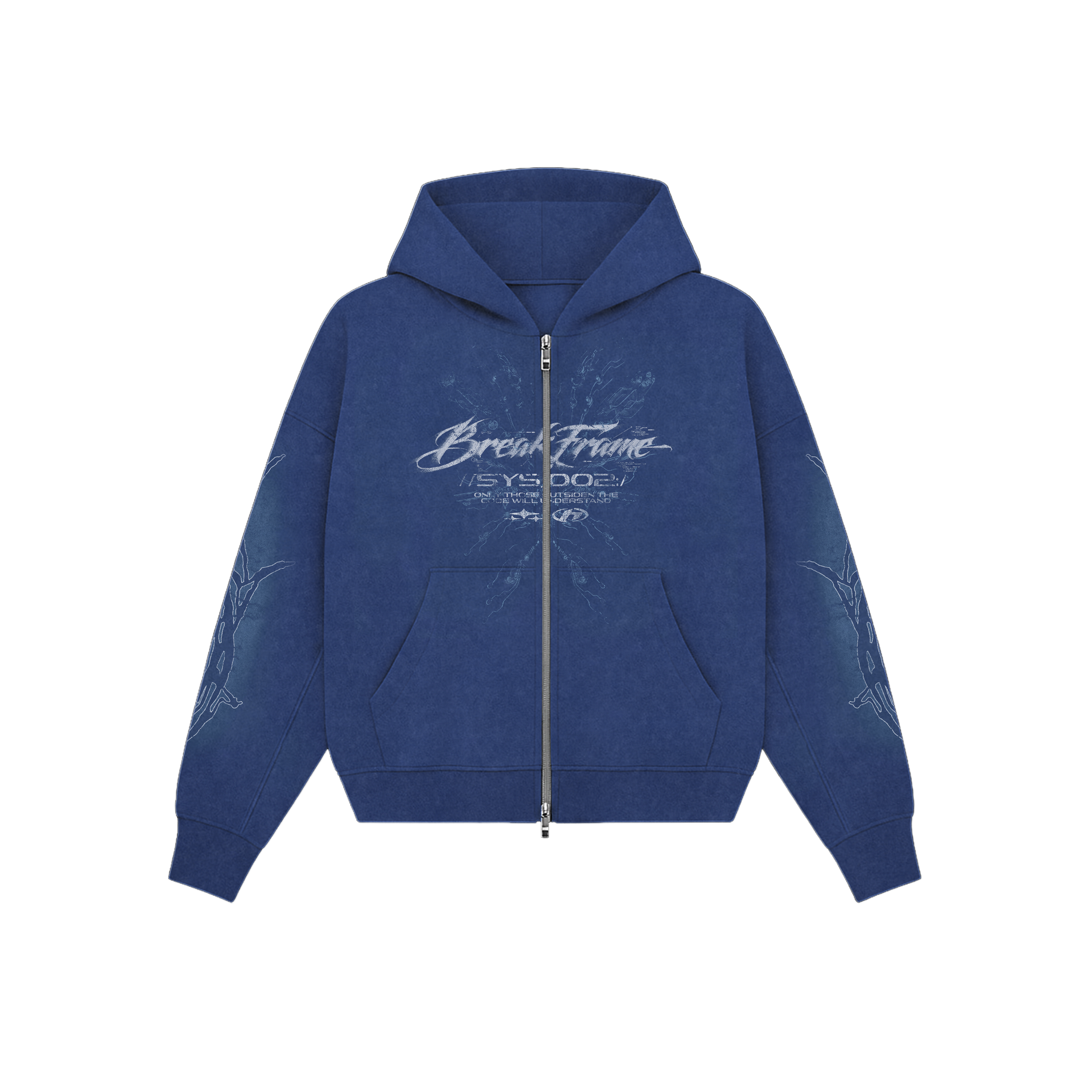 DOBLE ZIP HOODIE BLUE BREAK FRAME