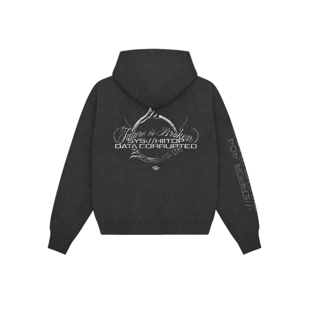 DOBLE ZIP HOODIE BLACK ERROR 404