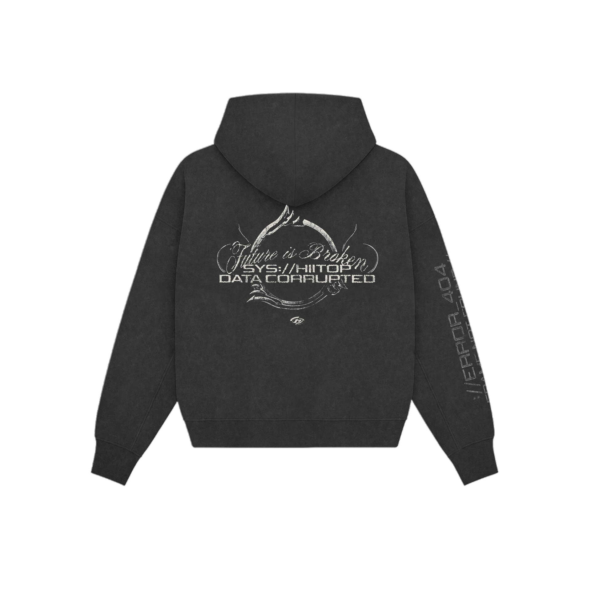 DOBLE ZIP HOODIE BLACK ERROR 404