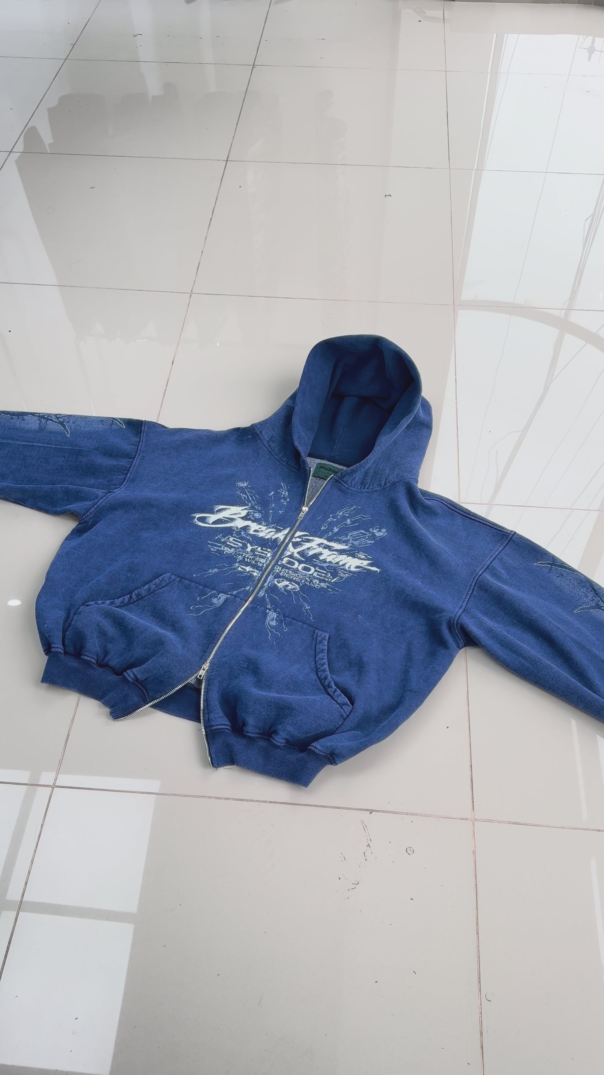 DOBLE ZIP HOODIE BLUE BREAK FRAME