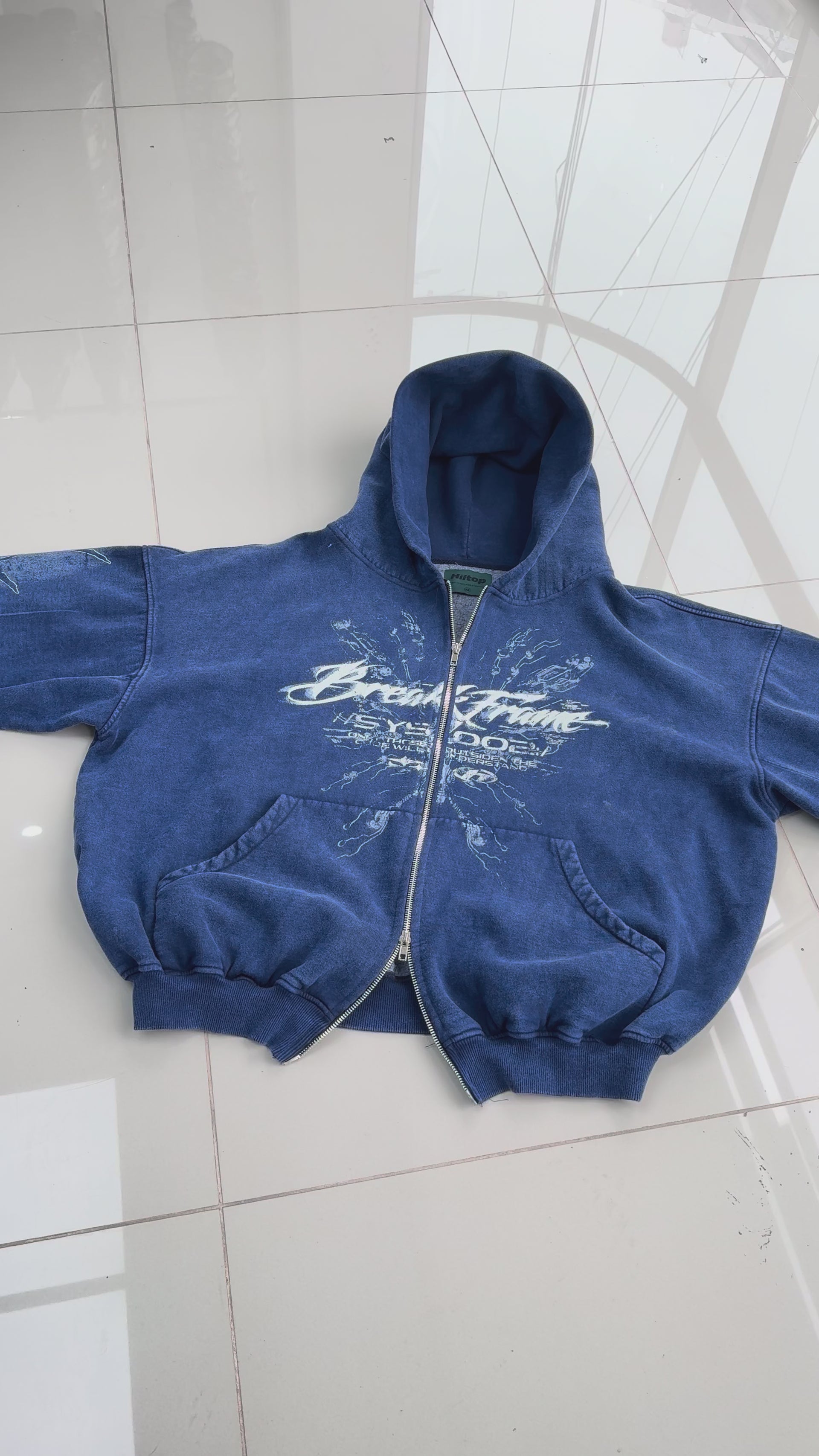 DOBLE ZIP HOODIE BLUE BREAK FRAME